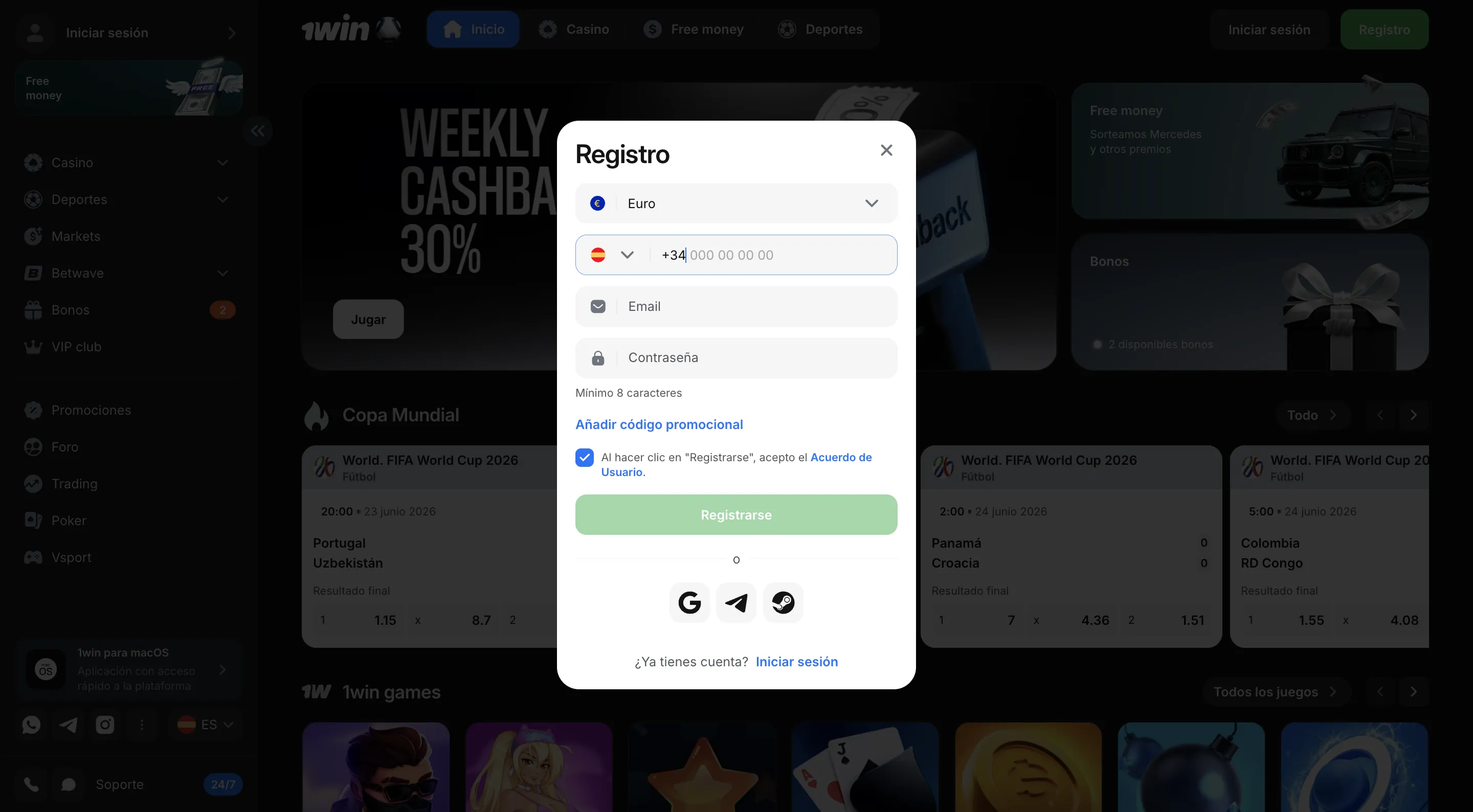 1Win Casino: guía de registro y configuración de cuenta