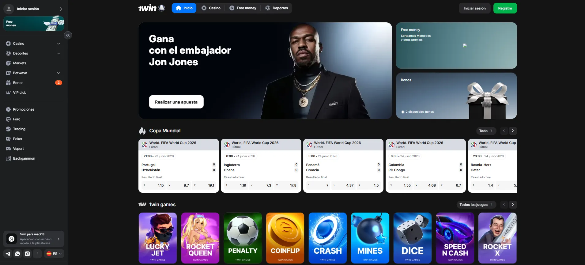 Datos necesarios para registrarse – 1Win login