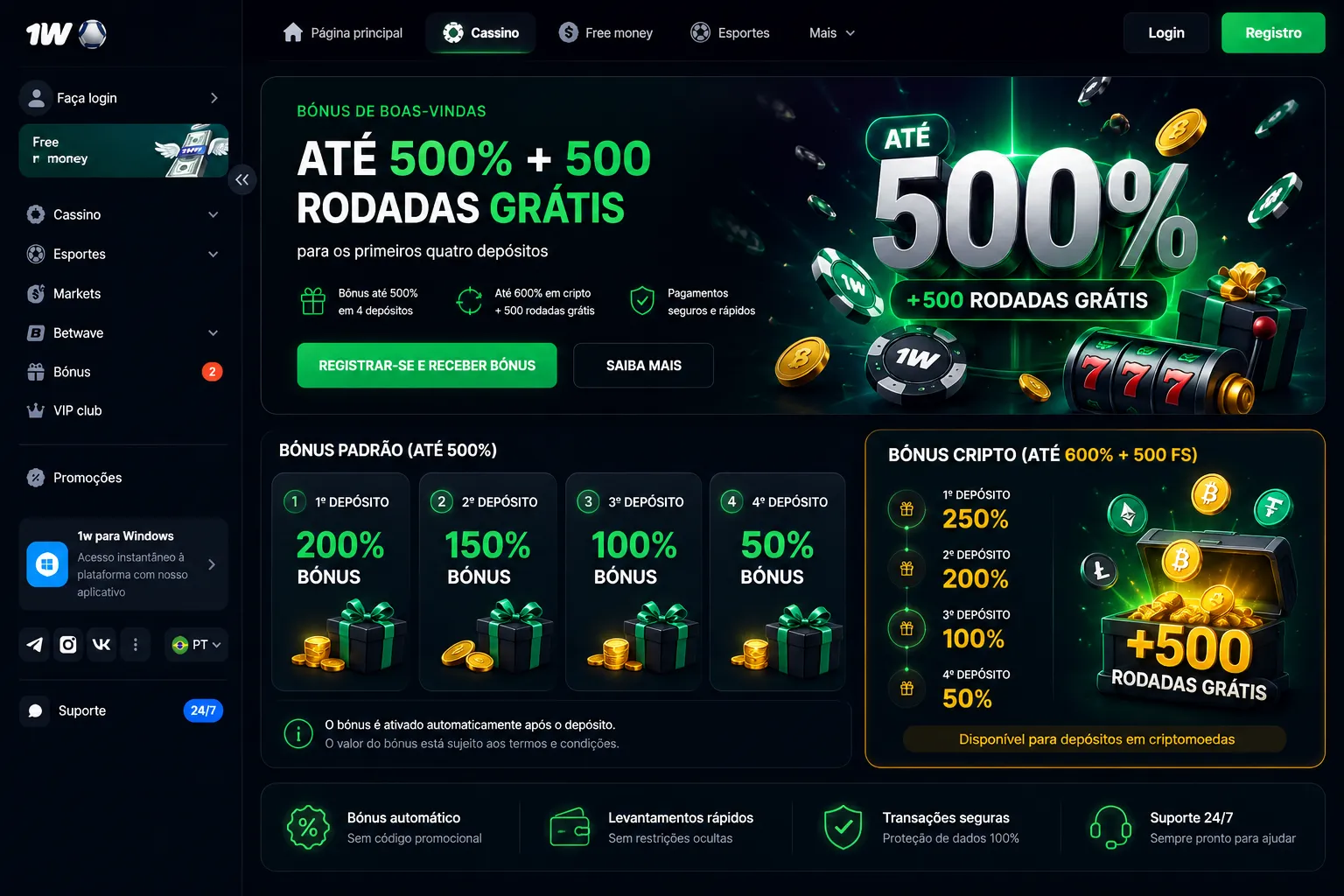 Sistema de recompensas do 1 Win: bónus, promoções e benefícios VIP