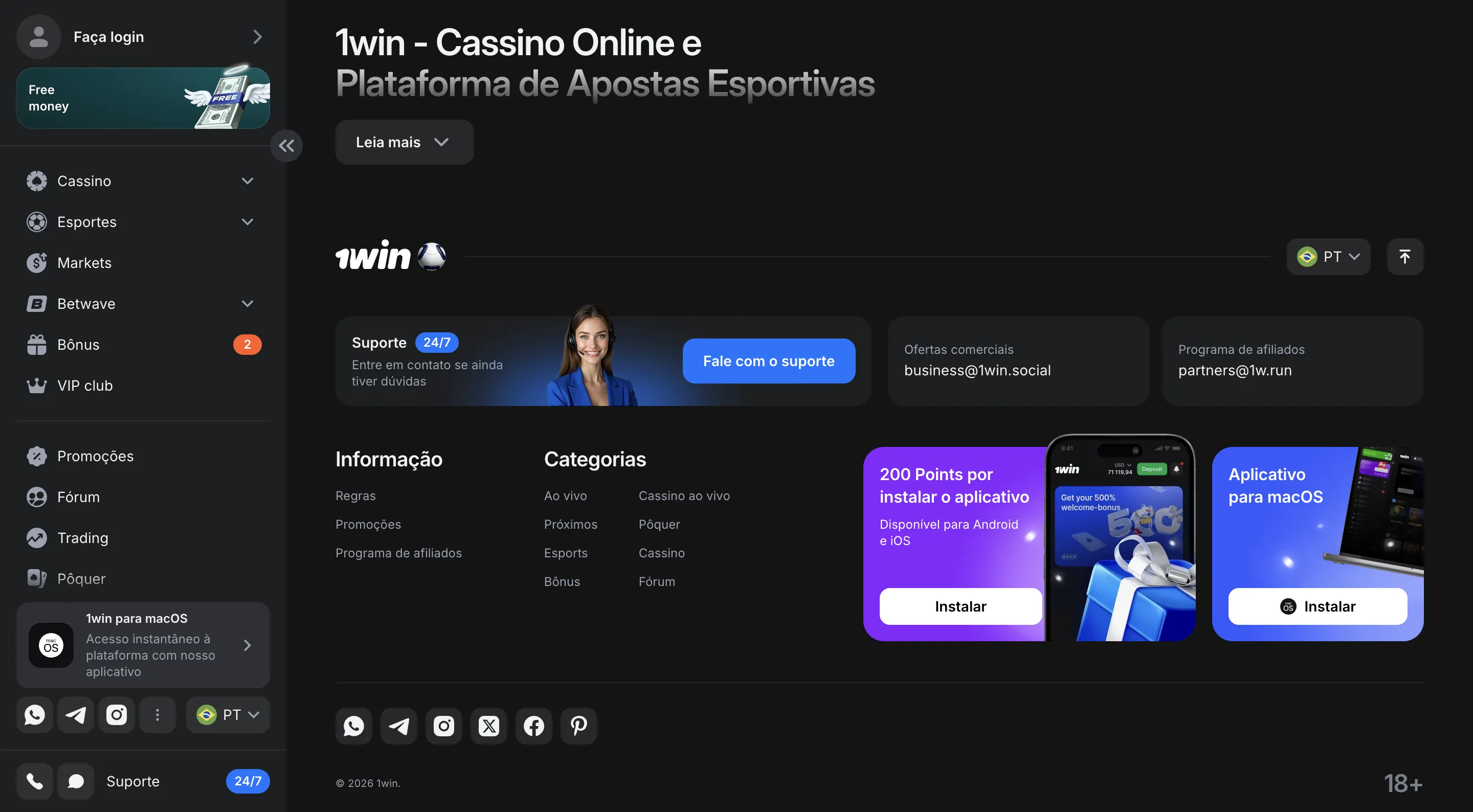 1Win app: o que os utilizadores obtêm na versão móvel
