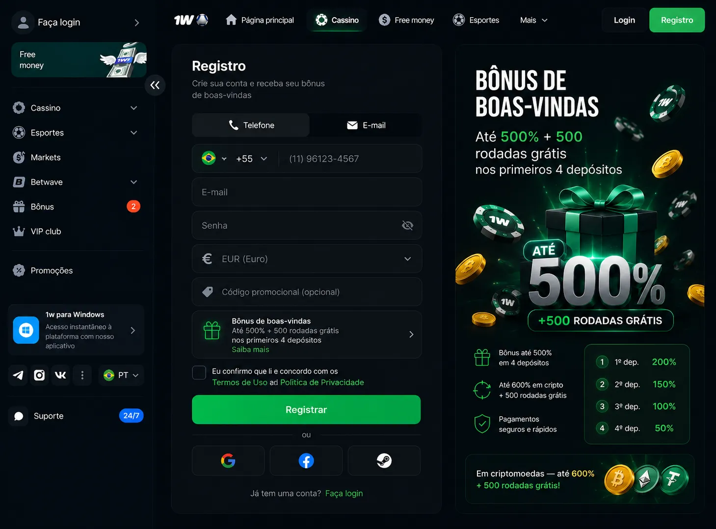 Guia do 1Win Casino: como registar e configurar a tua conta