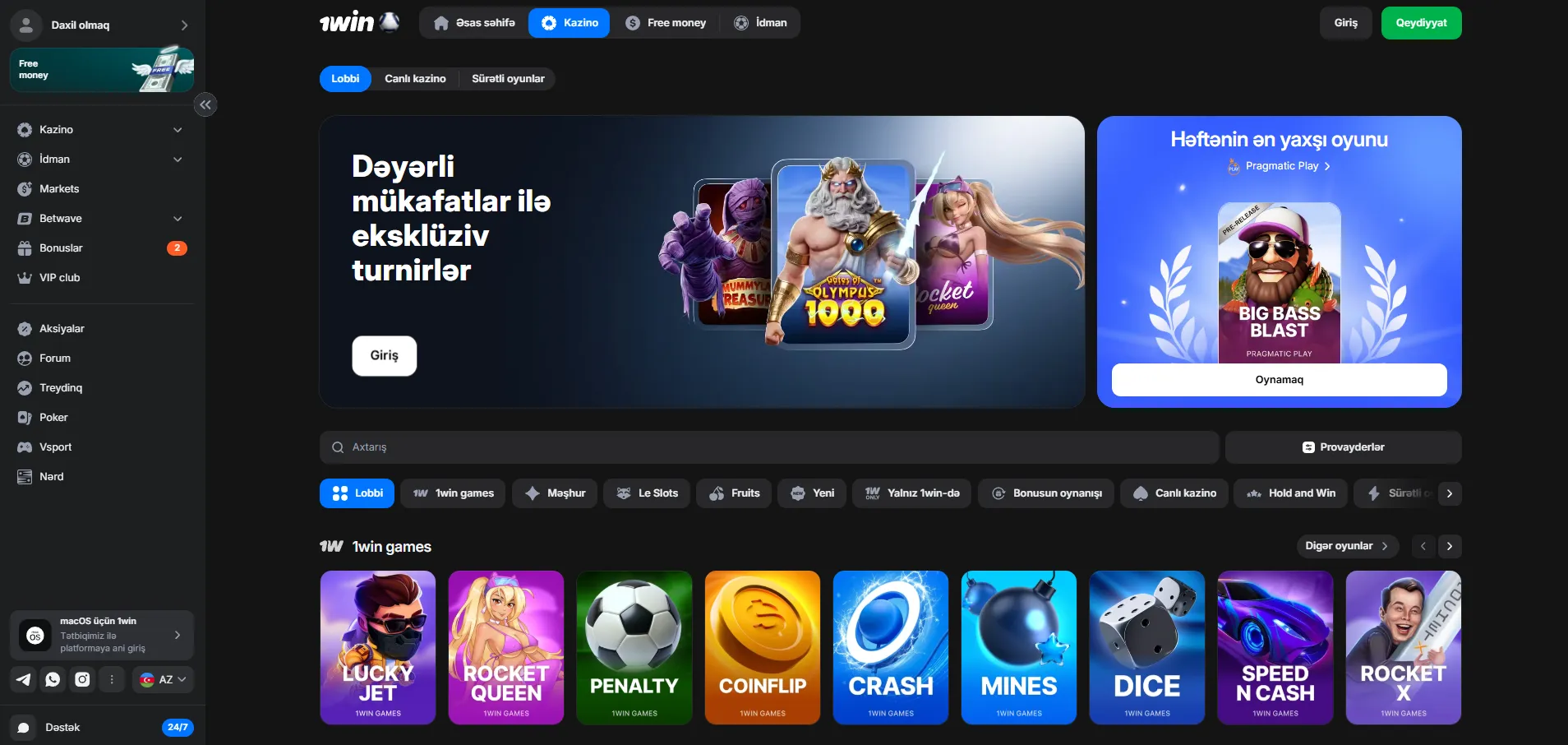 1Win app — istifadəçilər mobil versiyada nə əldə edir