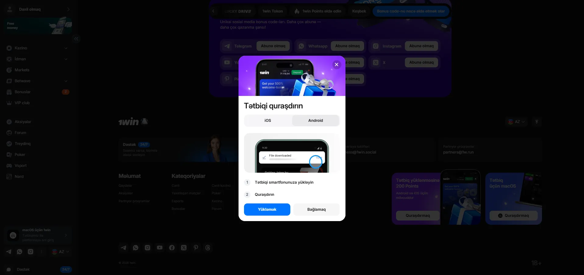 1Win download — tətbiqi necə təhlükəsiz quraşdırmalı