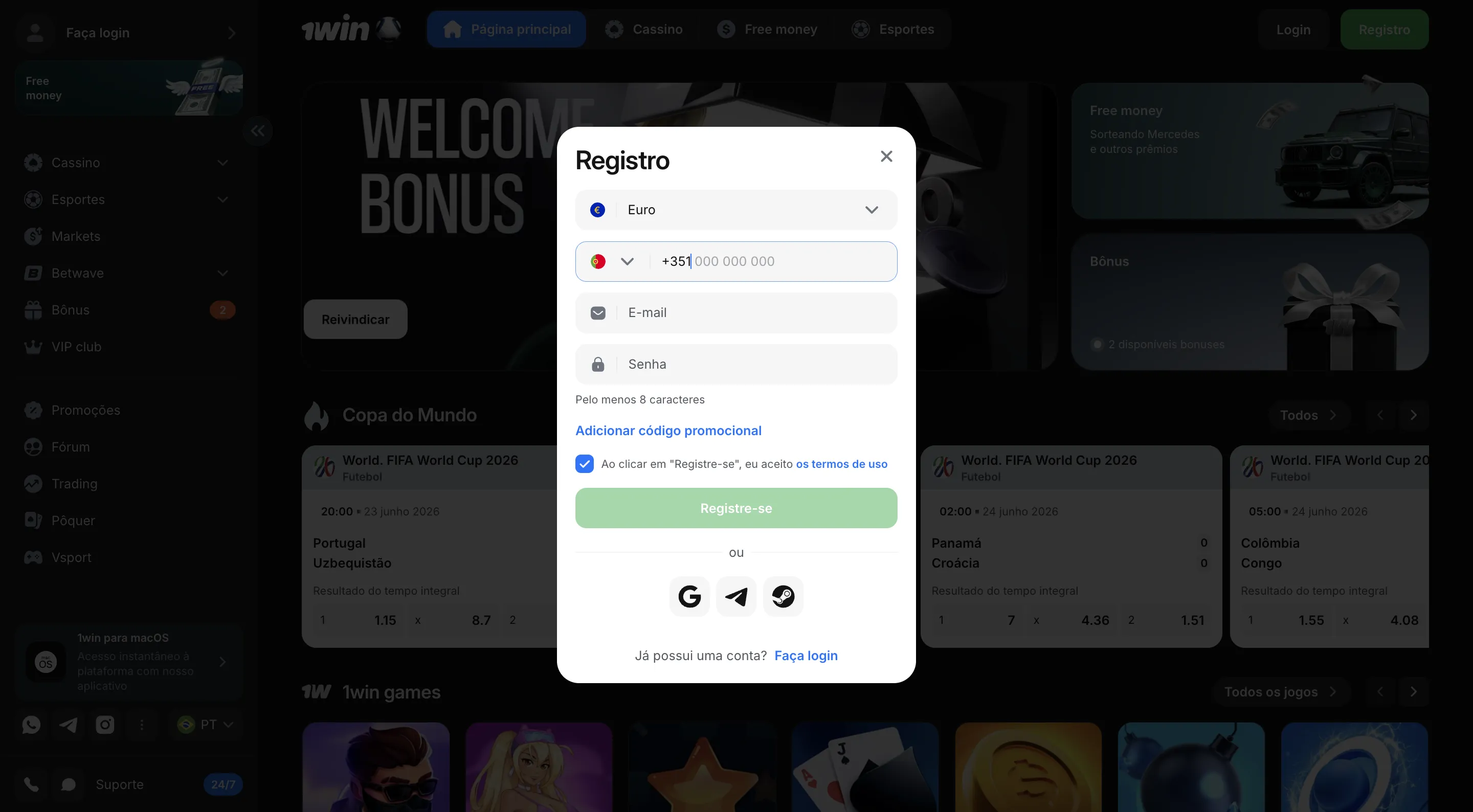 1Win app download: como instalar a app em segurança